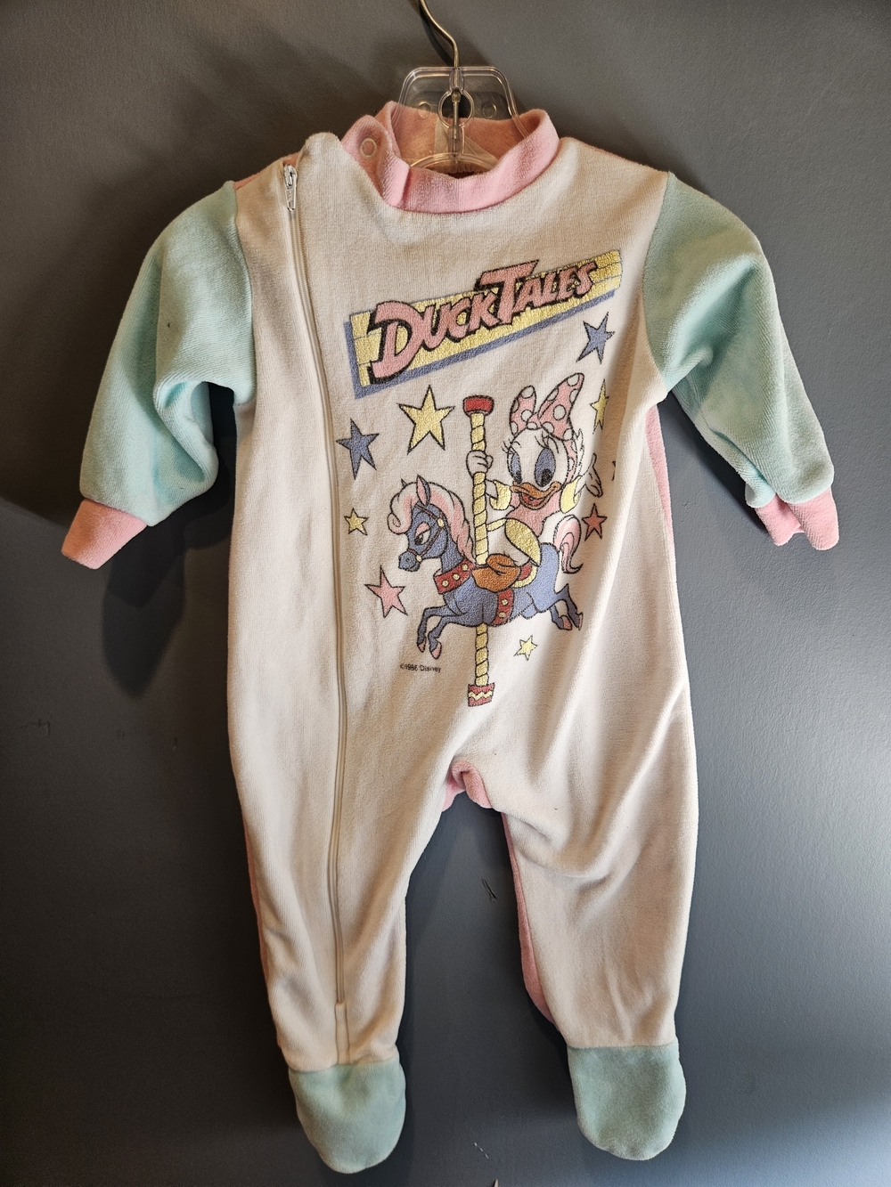 DuckTales Daisy Carousel Baby One-Piece - Pastel Pink & Mint
